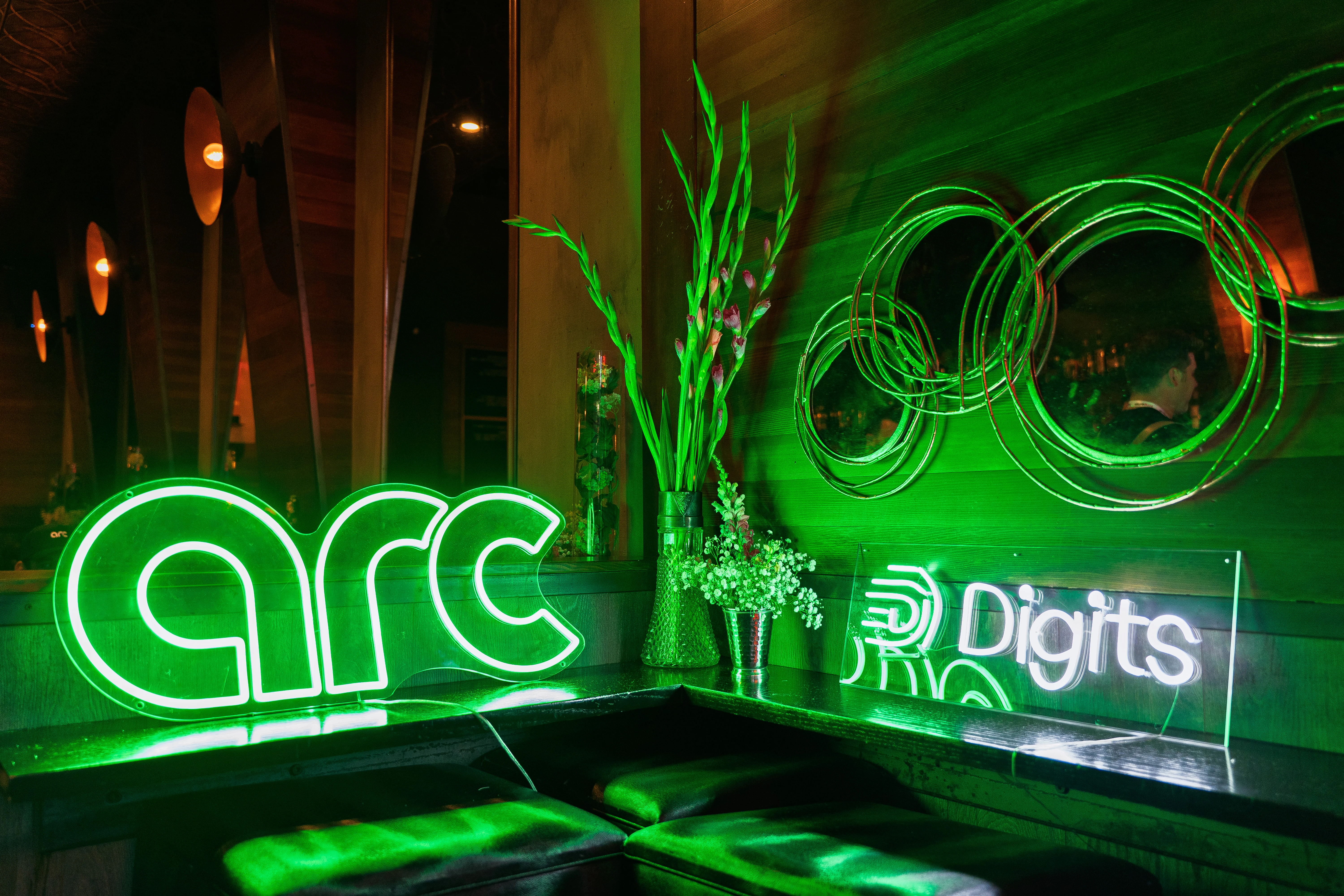 Arc and Digits neon signs