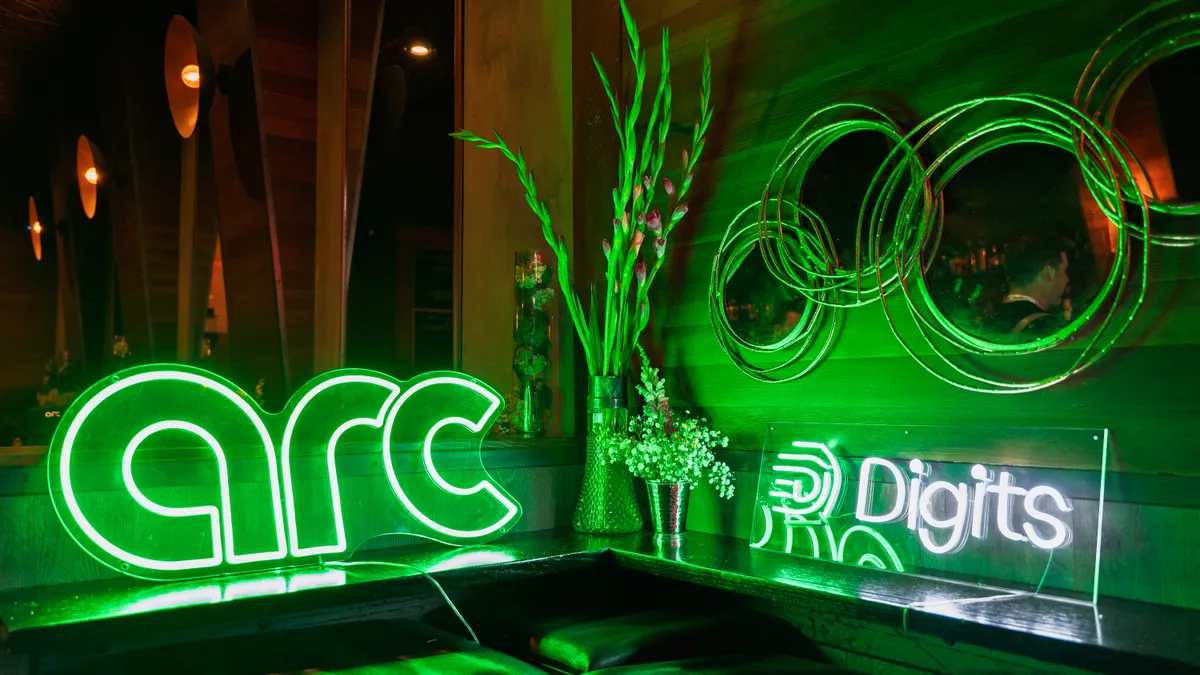 Arc and Digits neon signs