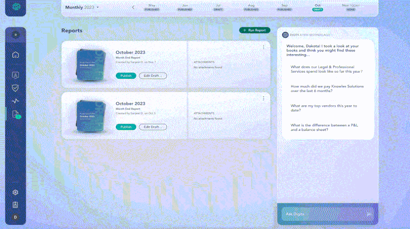 null Speed of Digits Report Creation