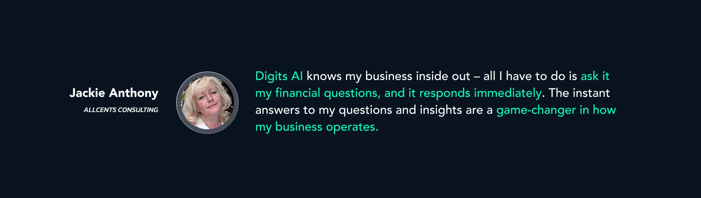 null Quote from Digits customers talking about the impact of Digits AI