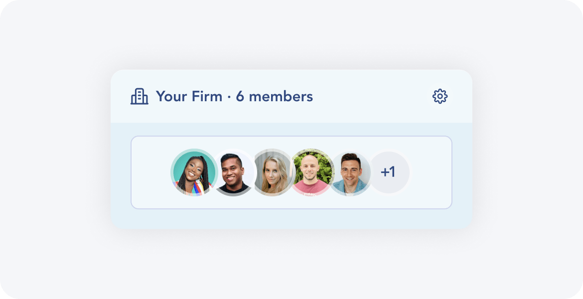 Firm members list showing roles and client access permissions