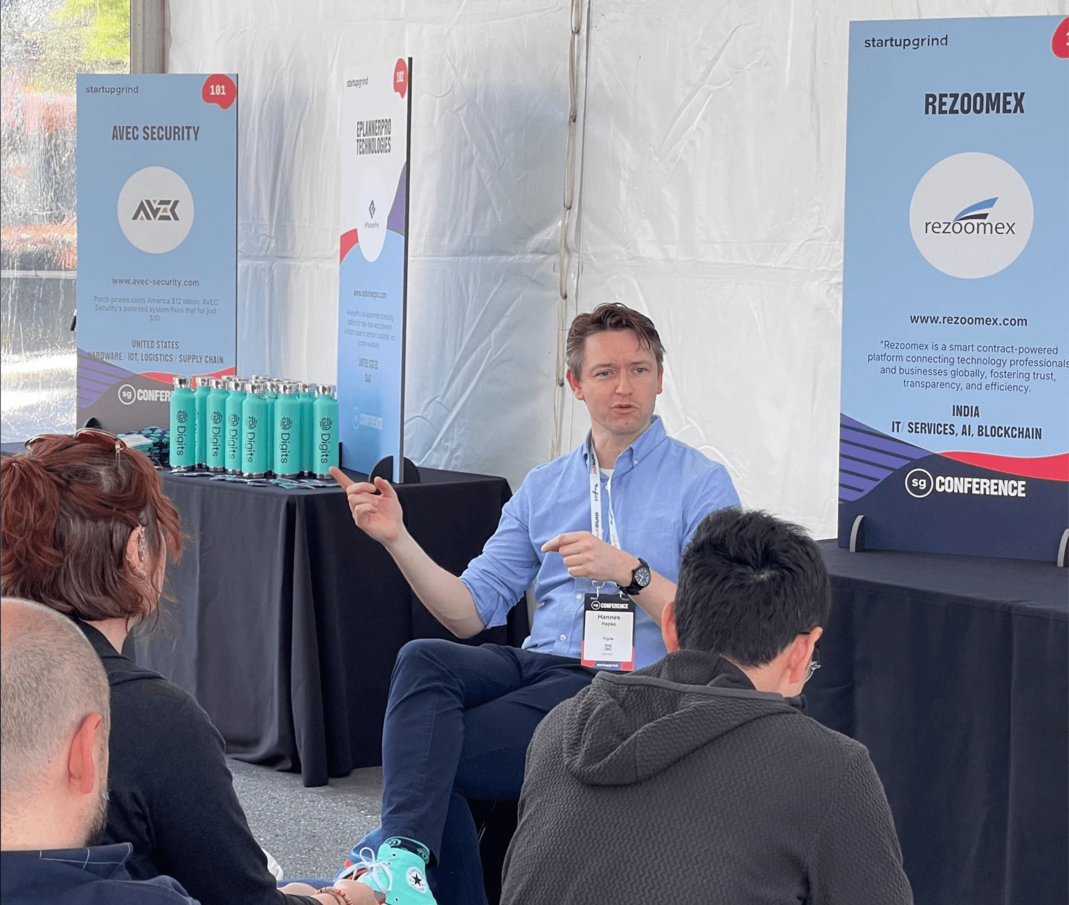 null Hannes speaking at Startup Grind Conference 2025