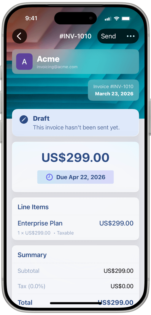Digits Invoices on iPhone