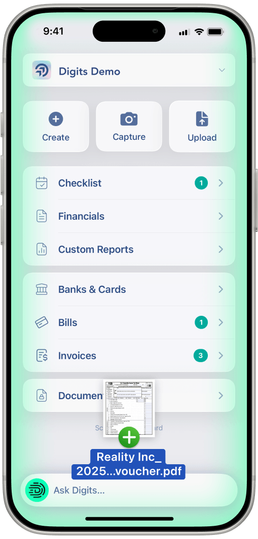 Digits Reconciliations on iPhone