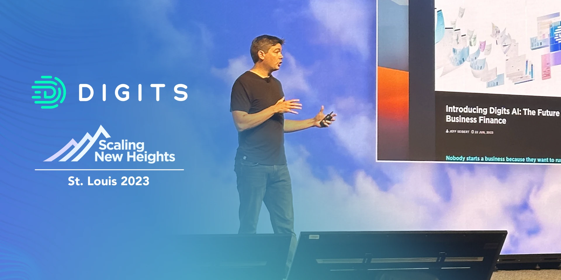 Jeff Seibert speaking at Digits Scaling New Heights St. Louis 2023