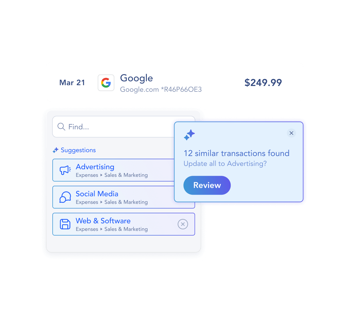 Digits transaction reporting