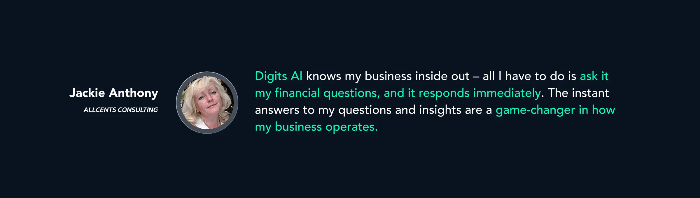 Quote from Digits customers talking about the impact of Digits AI