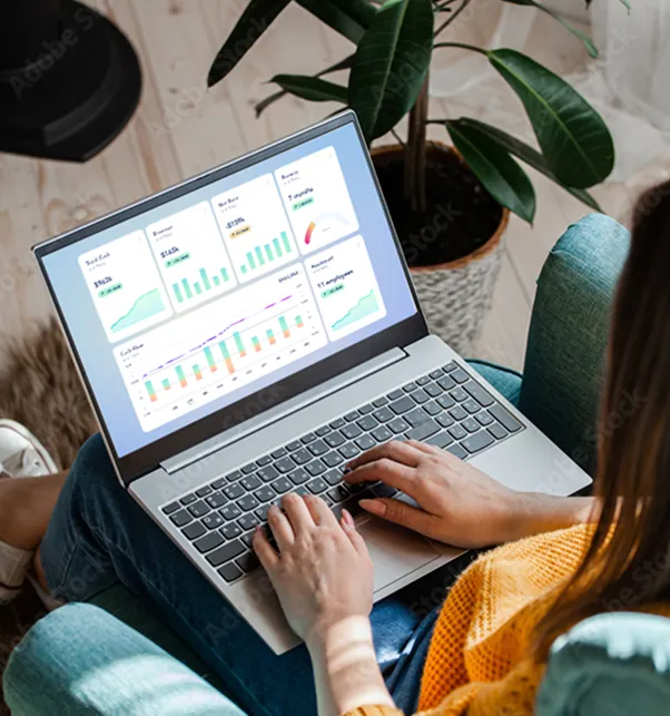 woman using Digits on a laptop
