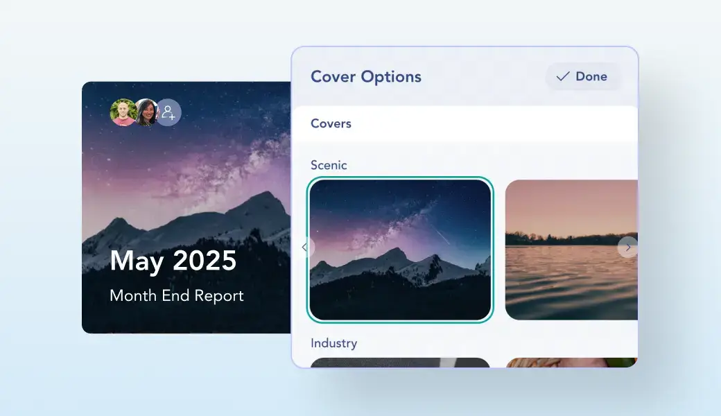 Image of mountains for month end reports background.