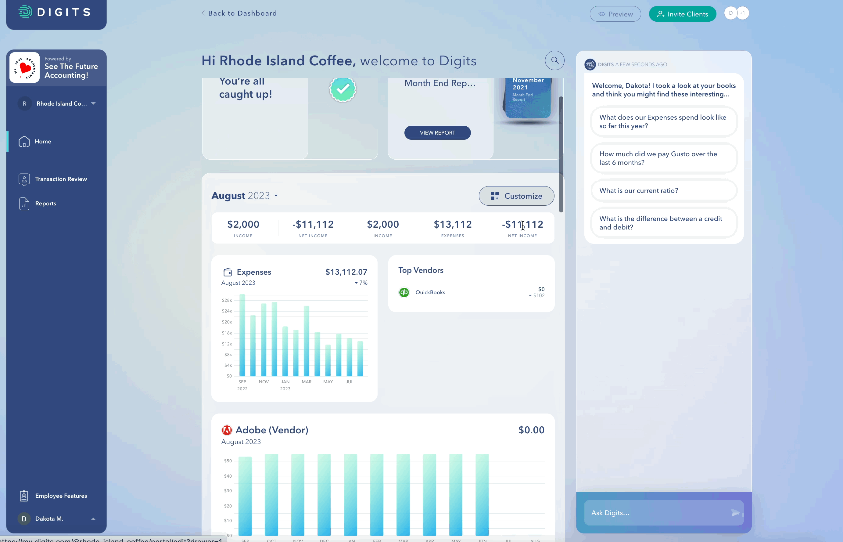 Adding text to a client dashboard